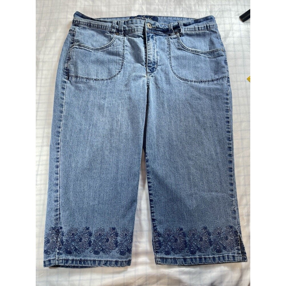 Gloria Vanderbilt Addison Embroidered Denim Capri Jeans - Women's Size 14